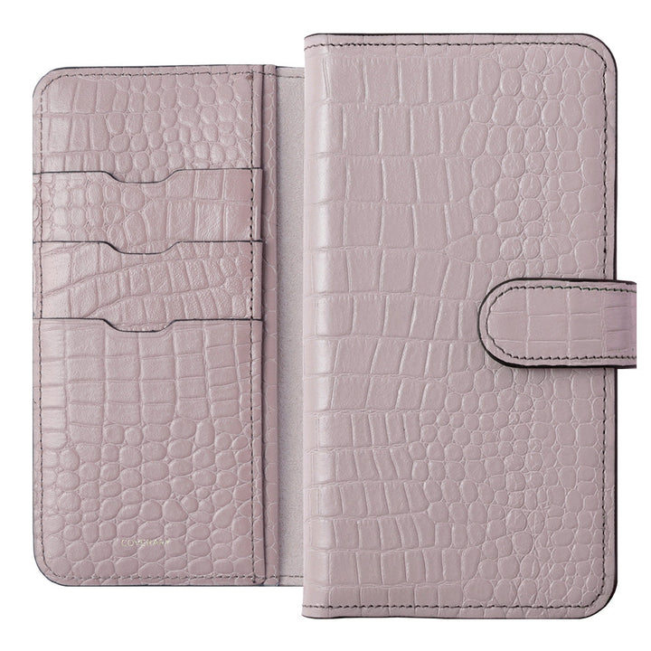 Étui portefeuille en cuir véritable original Domani Croco avec fonction support (avec ceinture) pour la série Galaxy