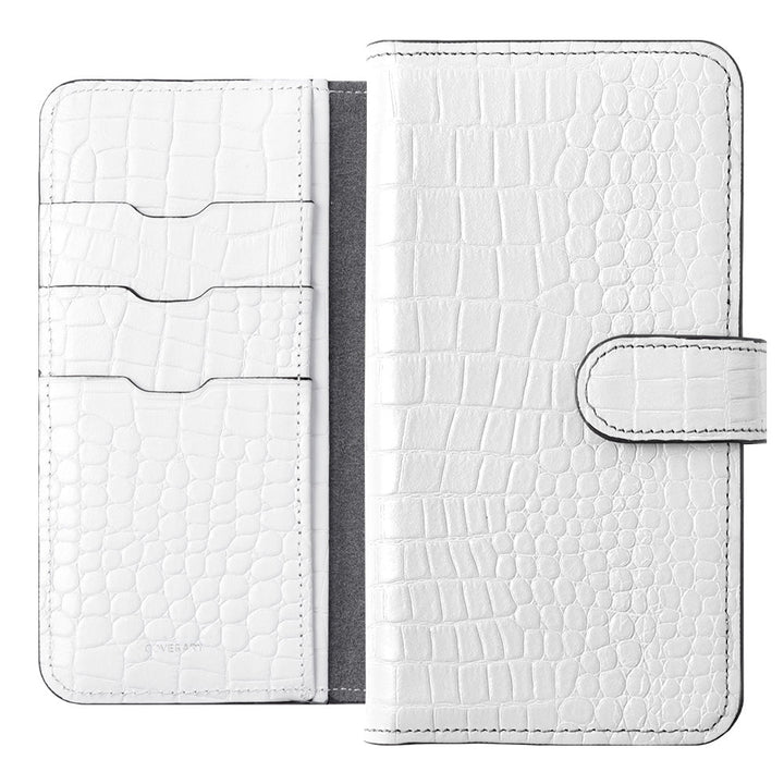 Étui portefeuille en cuir véritable original Domani Croco avec fonction support (avec ceinture) pour la série Galaxy