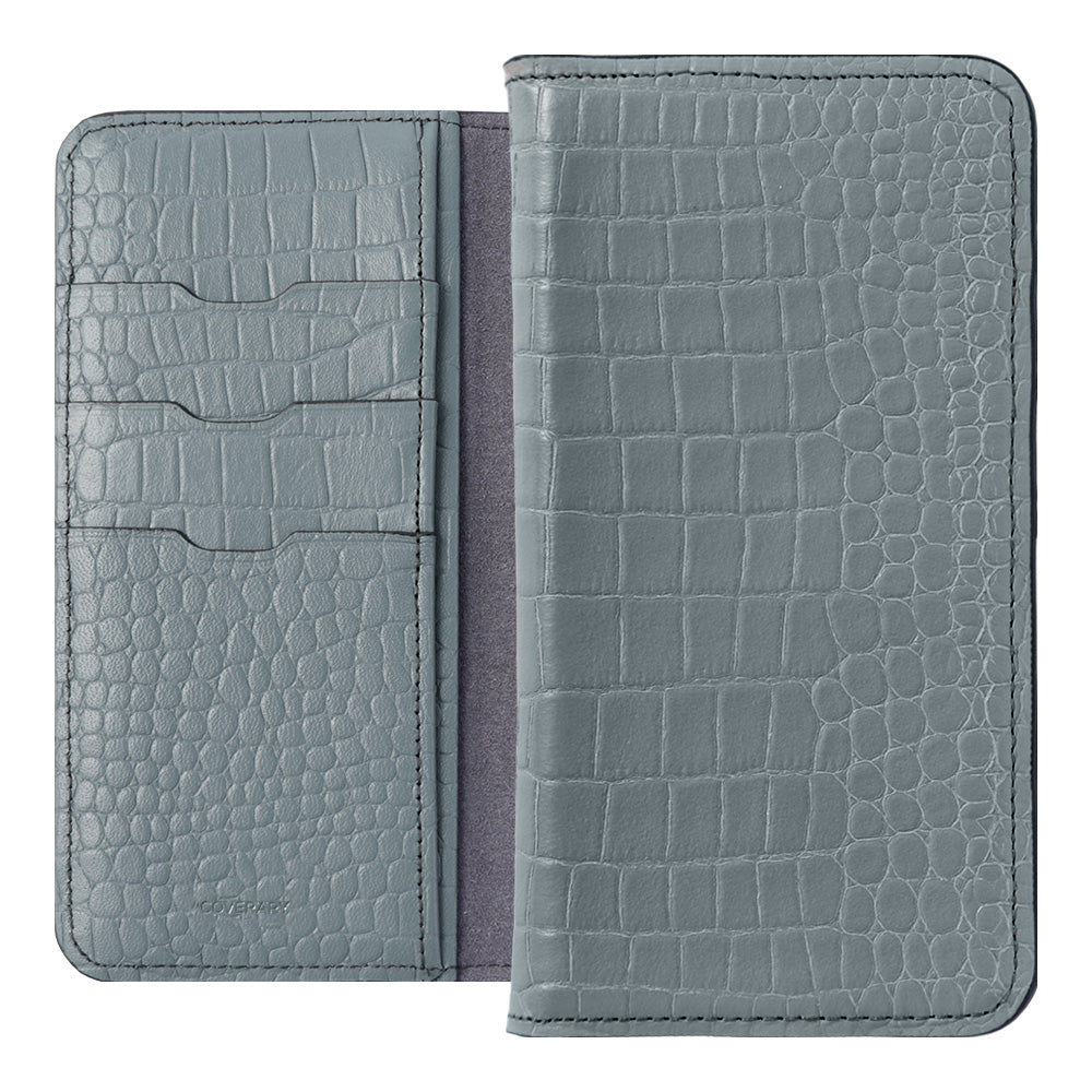 Genuine Leather Original Leather Domani Croco Stand Function Notebook Type Case AQUOS Series