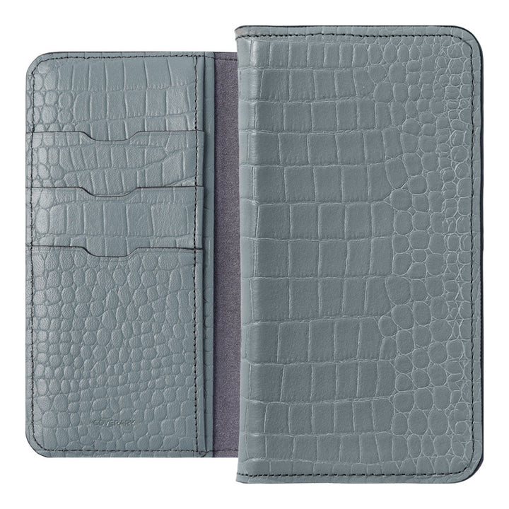 Genuine Leather Original Leather Domani Croco Stand Function Notebook Type Case AQUOS Series