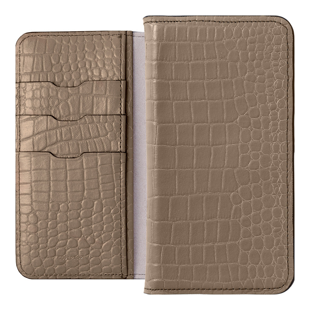 Genuine Leather Original Leather Domani Croco Stand Function Notebook Type Case AQUOS Series