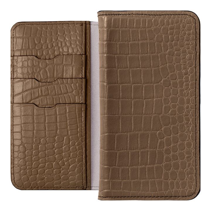 本革 オリジナルレザー ドマーニ クロコ スタンド機能 手帳型ケース