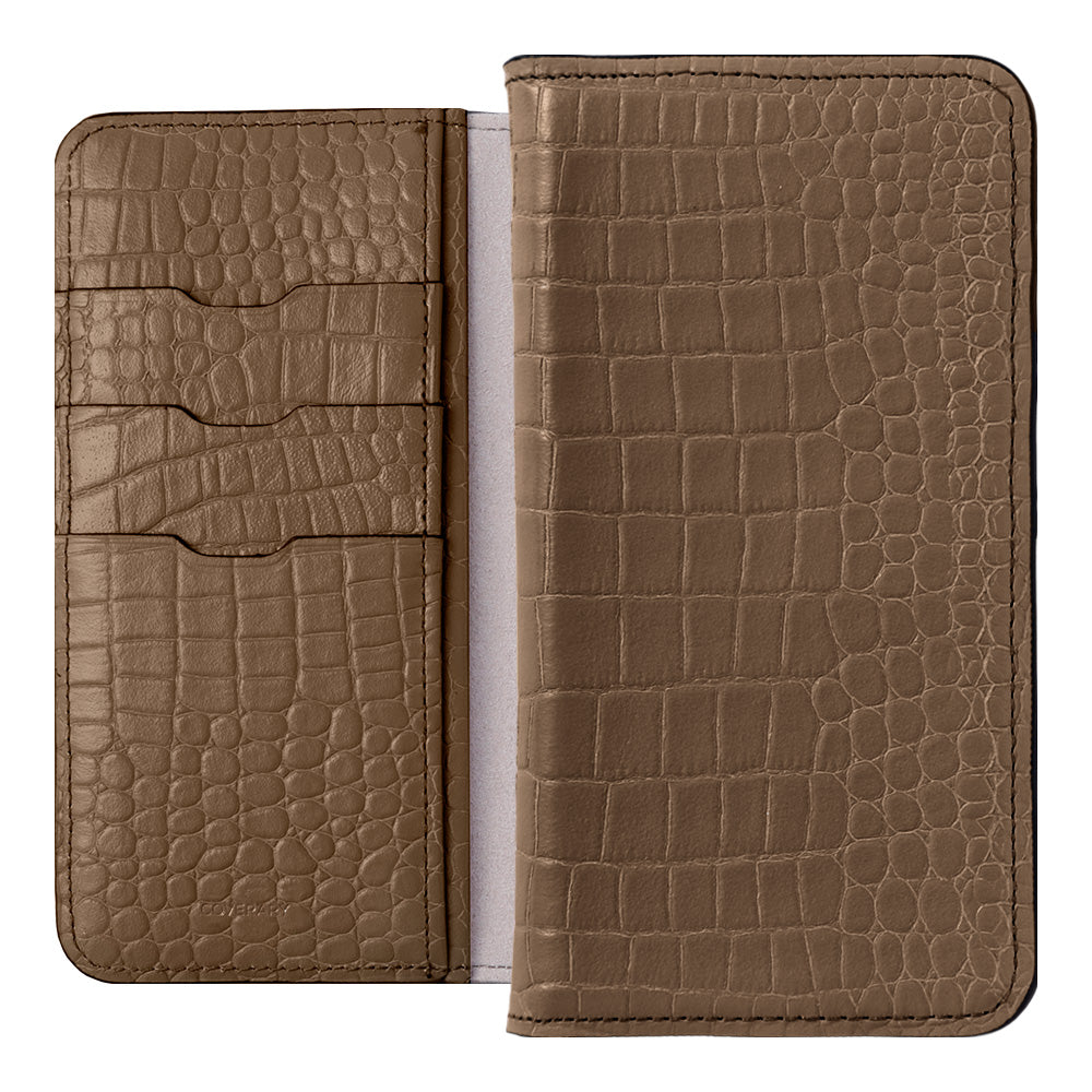 Genuine Leather Original Leather Domani Croco Stand Function Notebook Type Case AQUOS Series