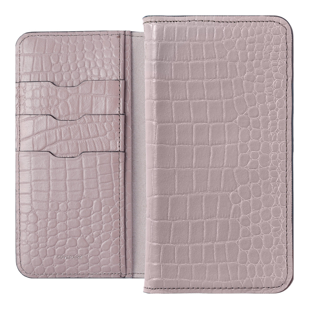 Genuine Leather Original Leather Domani Croco Stand Function Notebook Type Case AQUOS Series