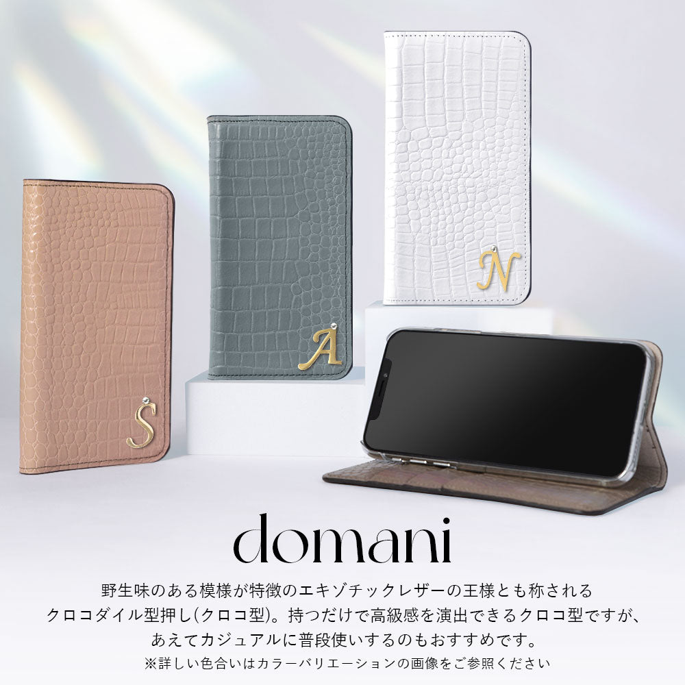 Genuine Leather Original Leather Domani Croco Initial Deco Stand Function Notebook-style Case