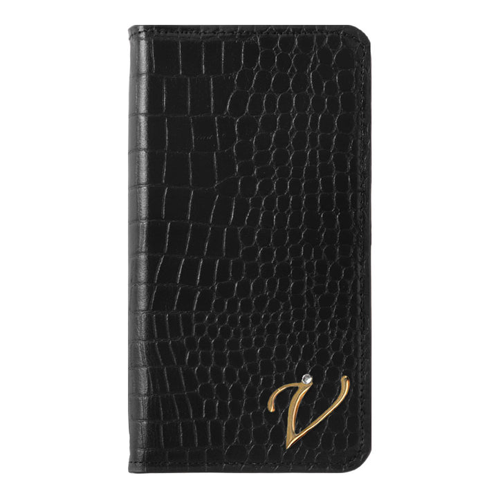 Genuine Leather Original Leather Domani Croco Initial Deco Stand Function Notebook-style Case