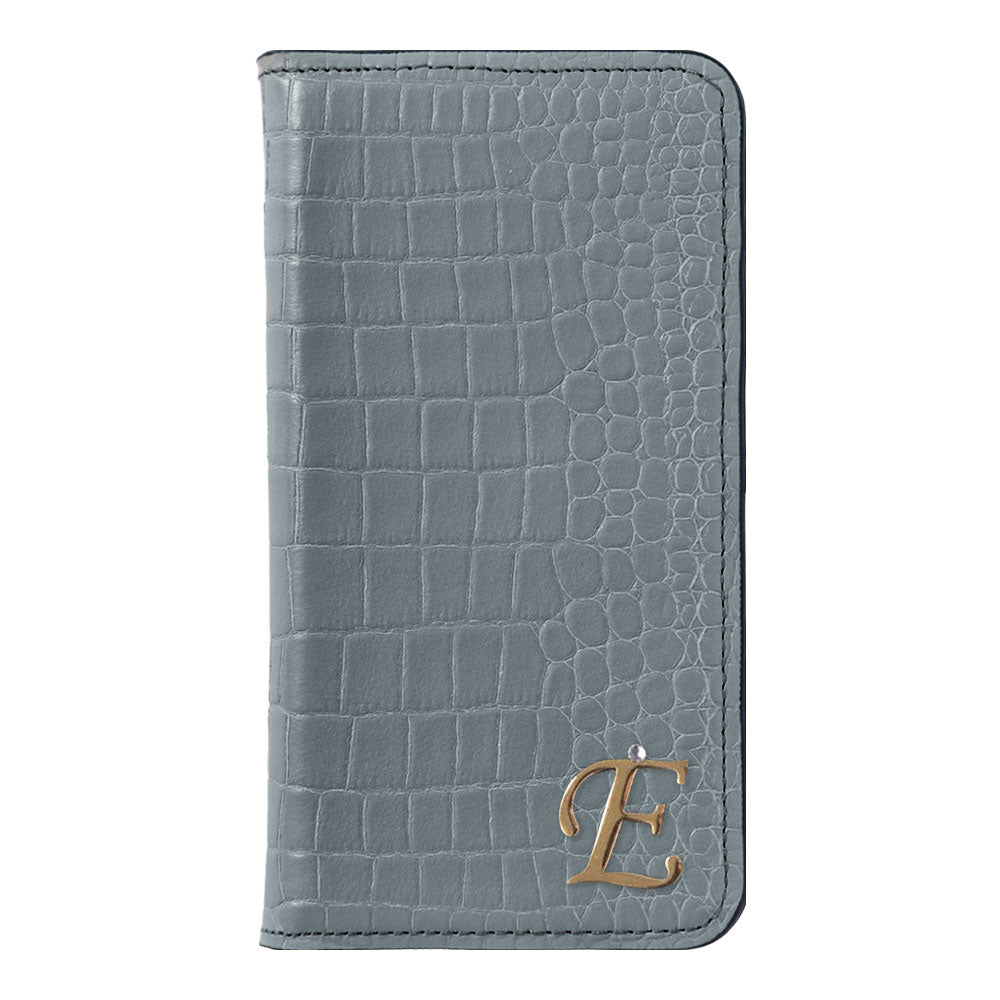 Genuine Leather Original Leather Domani Croco Initial Deco Stand Function Notebook-style Case