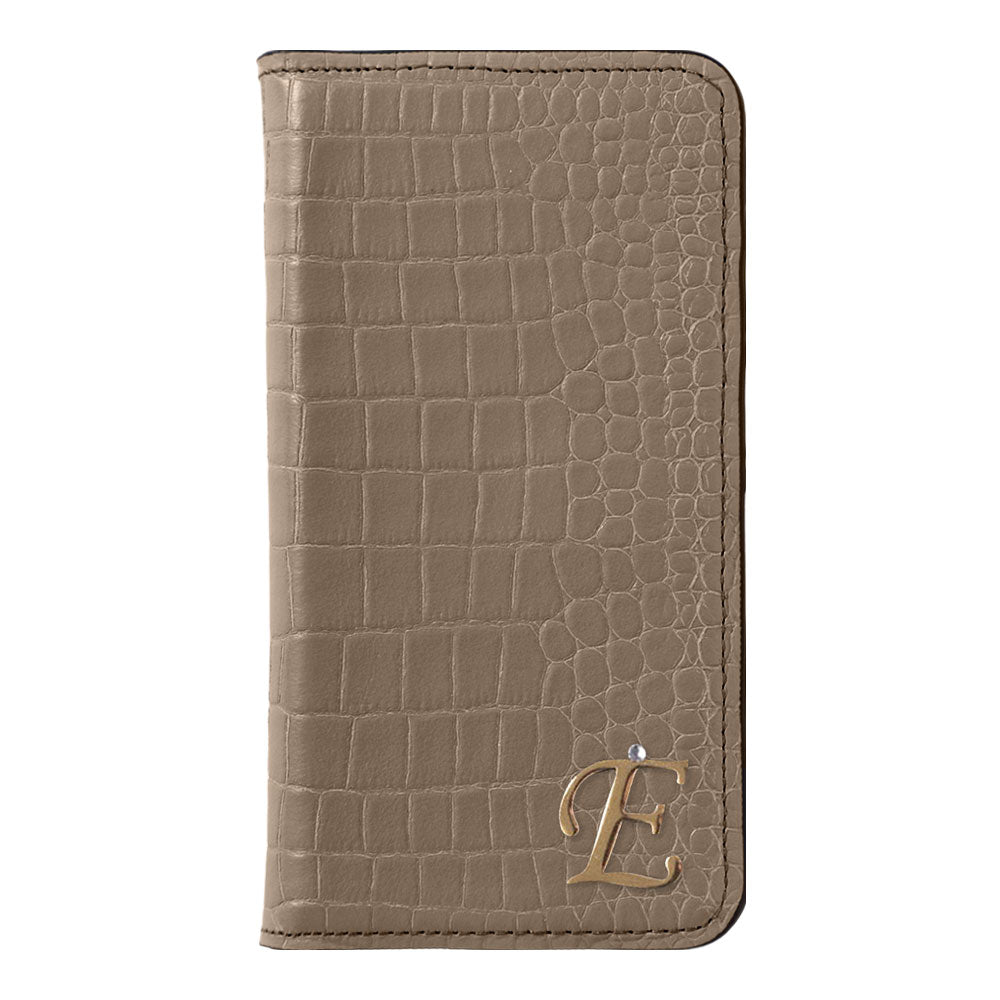Genuine Leather Original Leather Domani Croco Initial Deco Stand Function Notebook-style Case