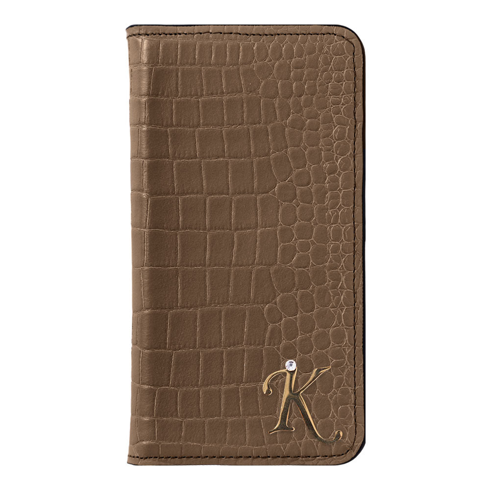 Genuine Leather Original Leather Domani Croco Initial Deco Stand Function Notebook-style Case