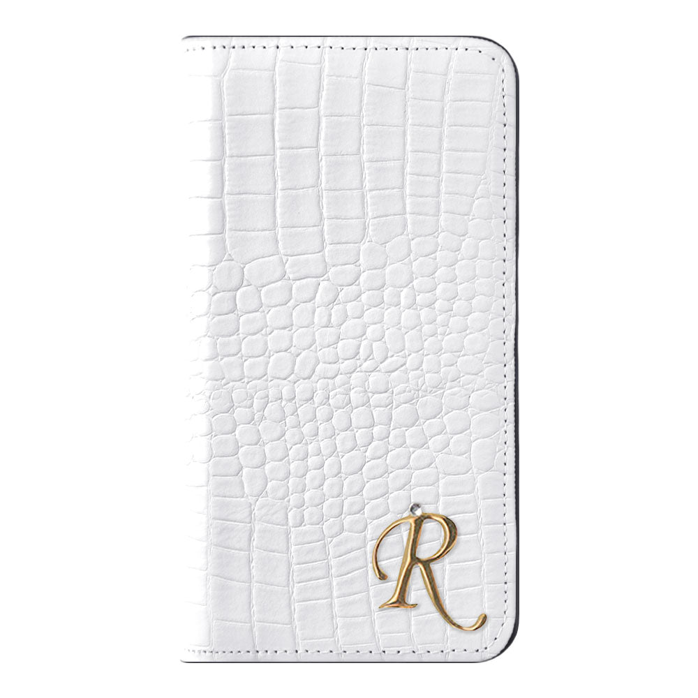 Genuine Leather Original Leather Domani Croco Initial Deco Stand Function Notebook-style Case