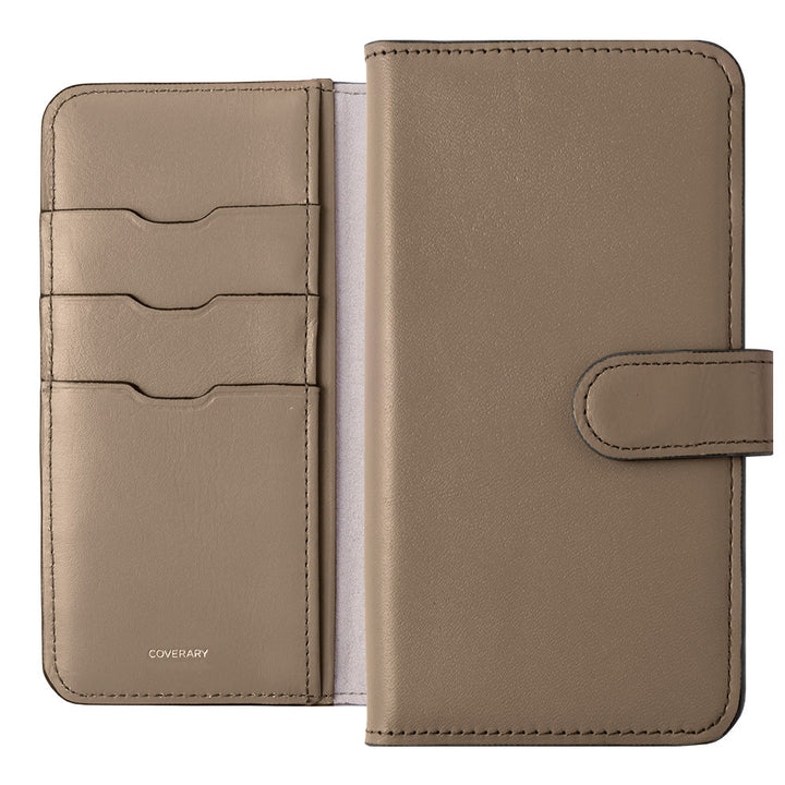 Étui portefeuille en cuir véritable original Domani lisse avec fonction support (avec ceinture) pour la série Galaxy