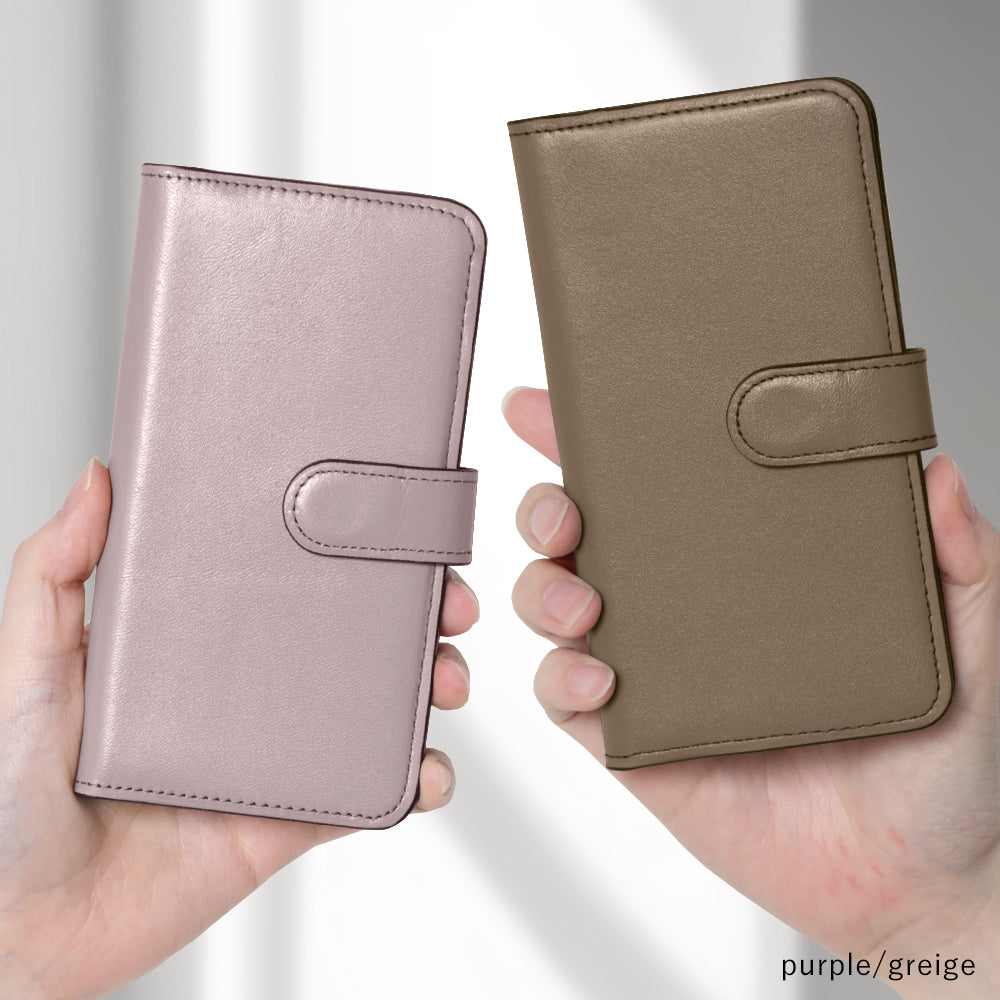 Étui portefeuille en cuir véritable original Domani lisse avec fonction support (avec ceinture) pour la série Galaxy