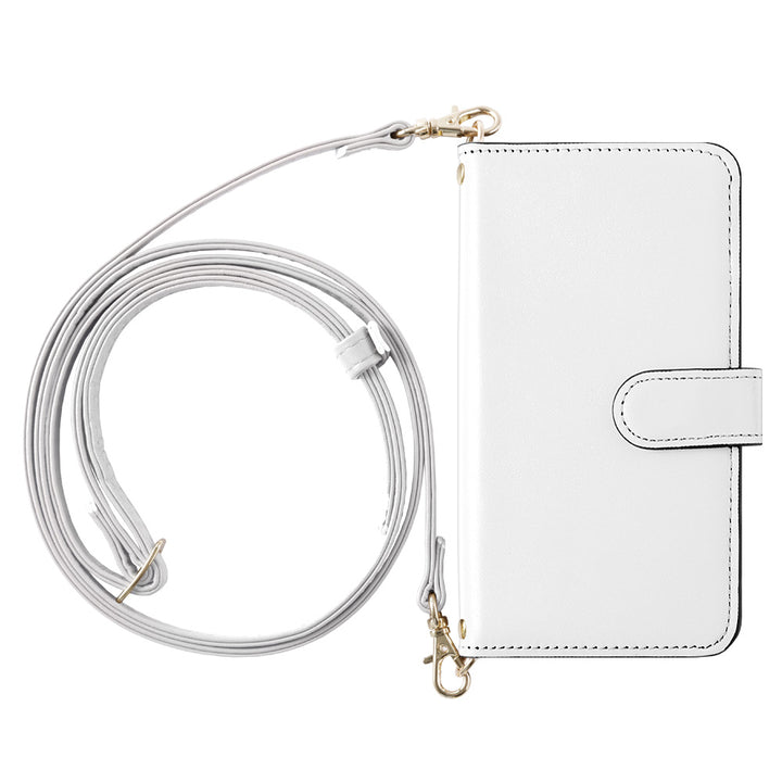 Genuine leather Domani smooth shoulder strap with stand function notebook-style case (with belt)