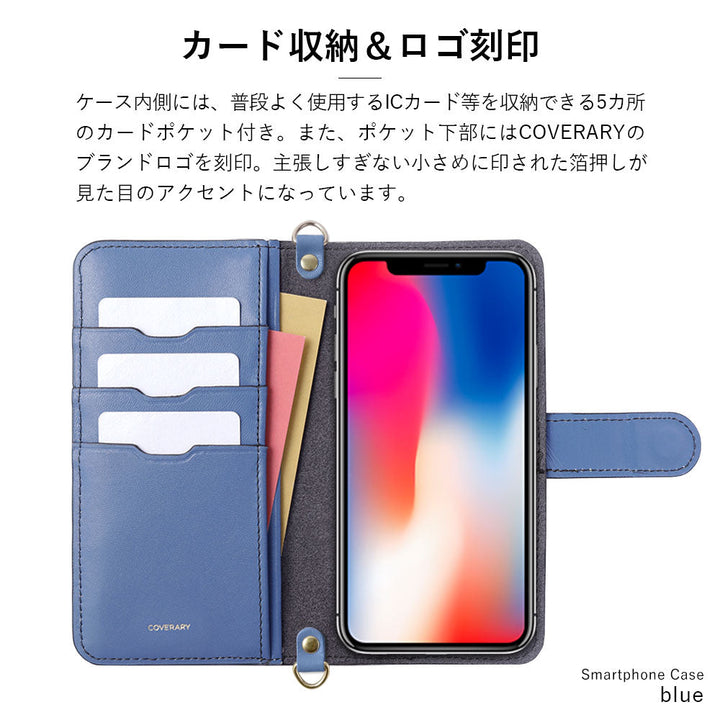 Étui portefeuille en cuir véritable Domani lisse avec bandoulière, décoration initiale, fonction support (avec ceinture) pour la série iPhone