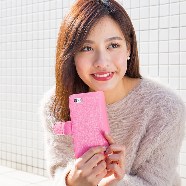 ヴィーガンレザー ベーシック レザー風 手帳型ケース（ベルトあり）iPhoneシリーズ