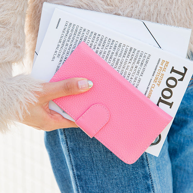 Vegan Leather Basic Leather-Style Wallet Case (with Belt) AQUOS Series