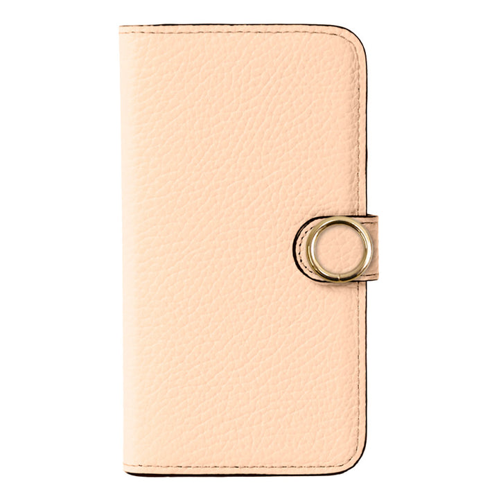 Cuir véritable 32 couleurs cuir italien grainé étui portefeuille avec anneau doré pour cartes (avec ceinture) série Xperia
