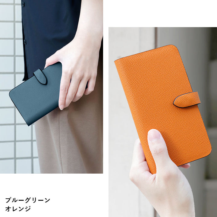 本革 フランス製レザー ヴォー・エプソン 手帳型ケース （ベルトあり）iPhoneシリーズ