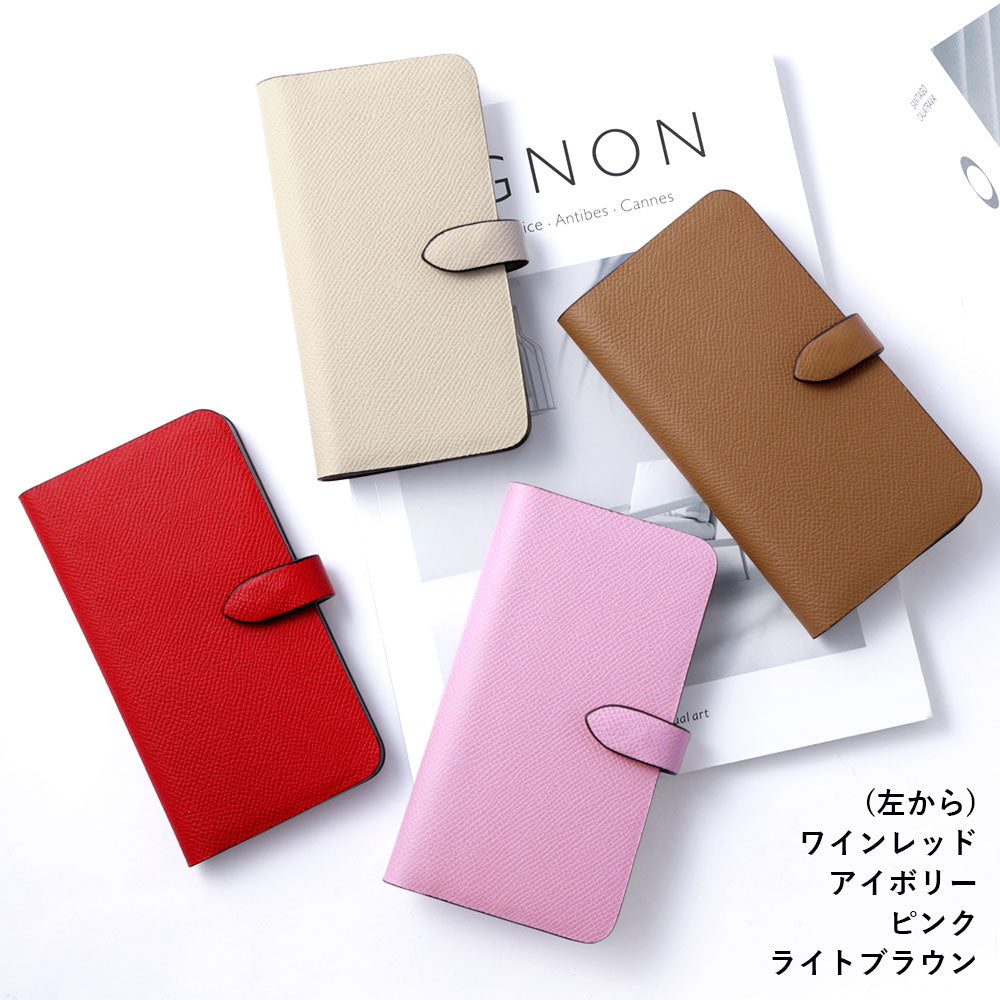 本革 フランス製レザー ヴォー・エプソン 手帳型ケース （ベルトあり）iPhoneシリーズ