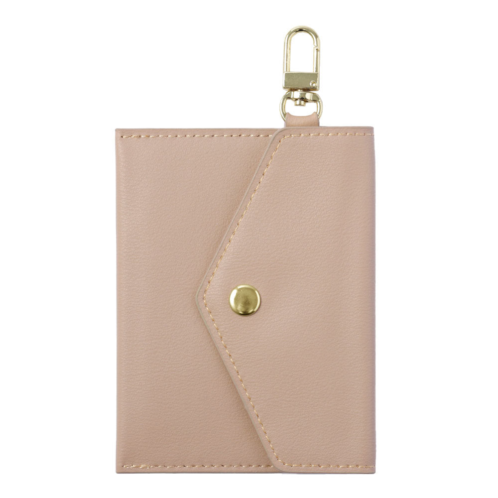 Vegan leather muted pastel color smooth leather-like flat pouch