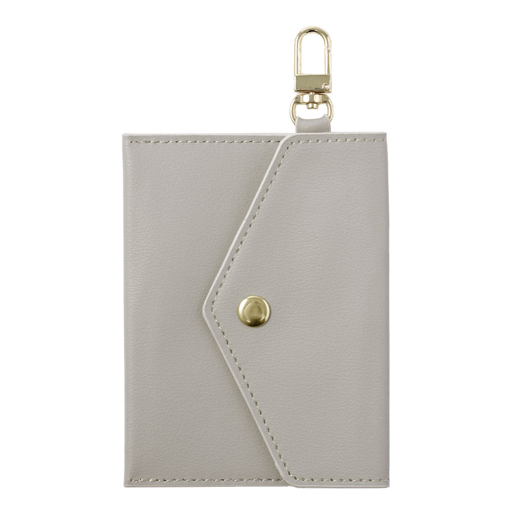 Vegan leather muted pastel color smooth leather-like flat pouch