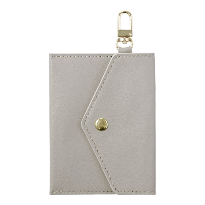 Vegan leather muted pastel color smooth leather-like flat pouch