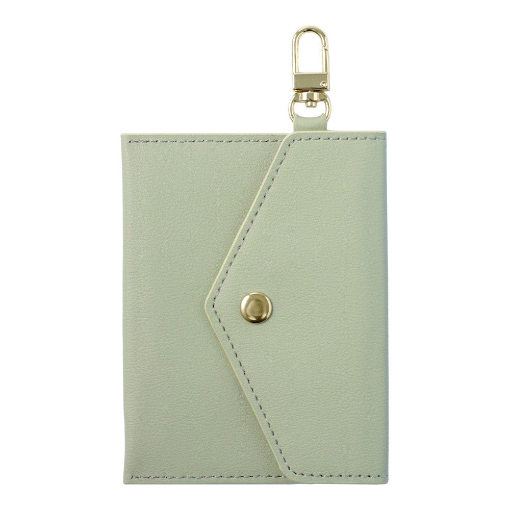 Vegan leather muted pastel color smooth leather-like flat pouch