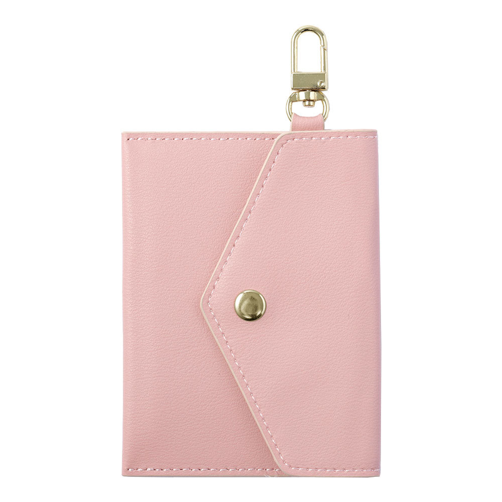 Vegan leather muted pastel color smooth leather-like flat pouch
