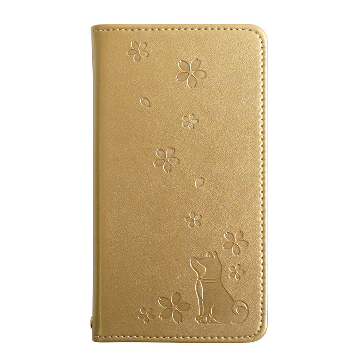 ヴィーガンレザー 犬柄 エンボス 手帳型ケース Google Pixelシリーズ