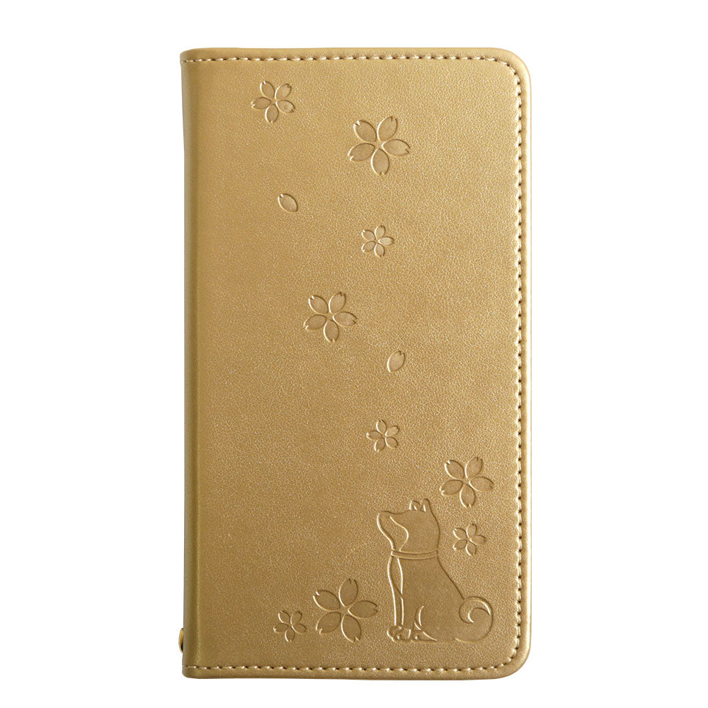 ヴィーガンレザー 犬柄 エンボス 手帳型ケース Galaxyシリーズ