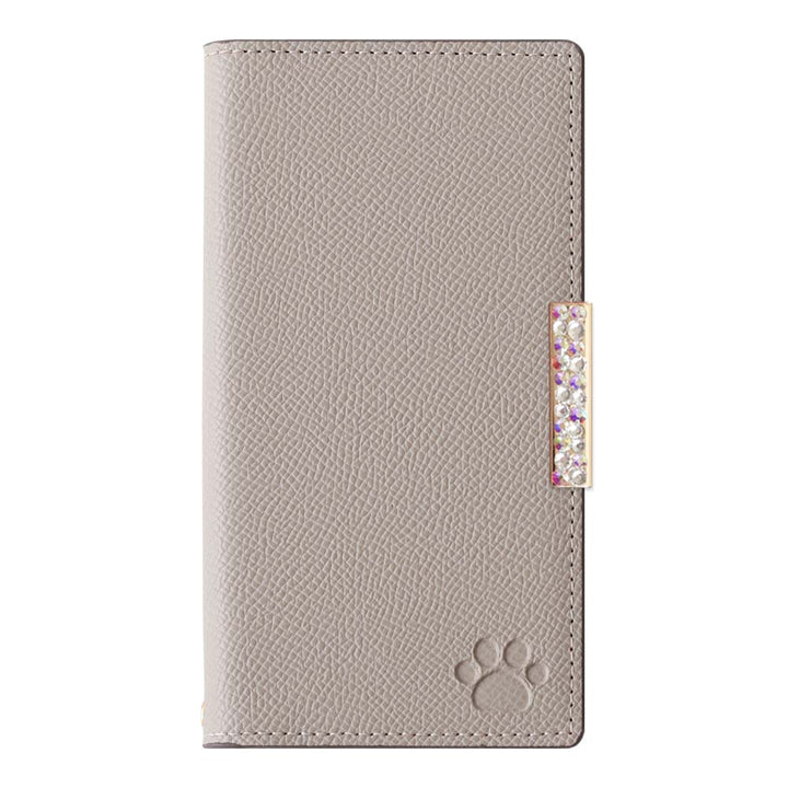 Vegan leather cat-shaped pocket bicolor stone frame decoration stand function notebook-style case for Google Pixel series