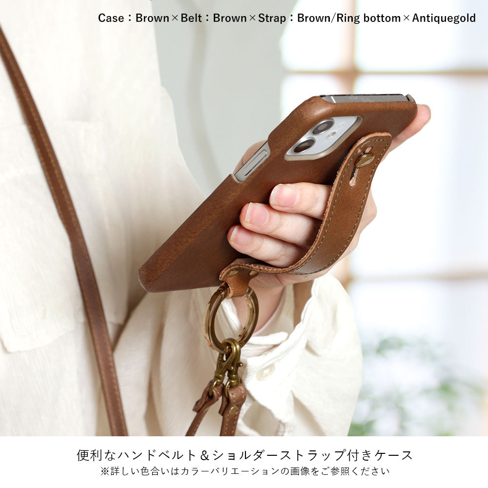 Genuine Leather Tochigi Leather Hand Belt & Shoulder Strap Included Back Case for Google Pixel Series