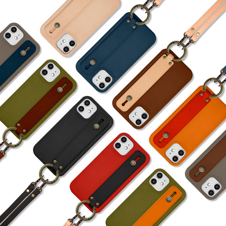 本革 栃木レザー ハンドベルト＆ショルダーストラップ付き 背面ケース Xperiaシリーズ