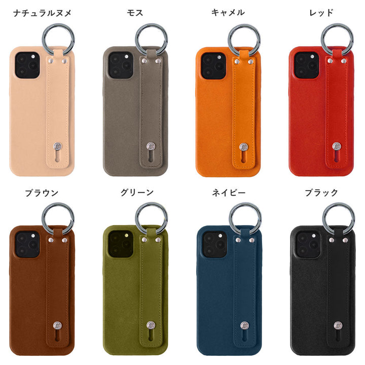 Genuine leather Tochigi leather hand belt & shoulder strap attached back case for iPhone series