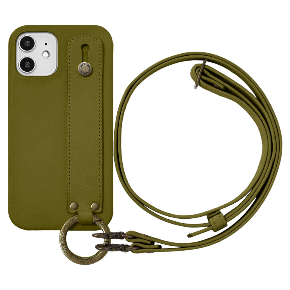 本革 栃木レザー ハンドベルト＆ショルダーストラップ付き 背面ケース iPhoneシリーズ