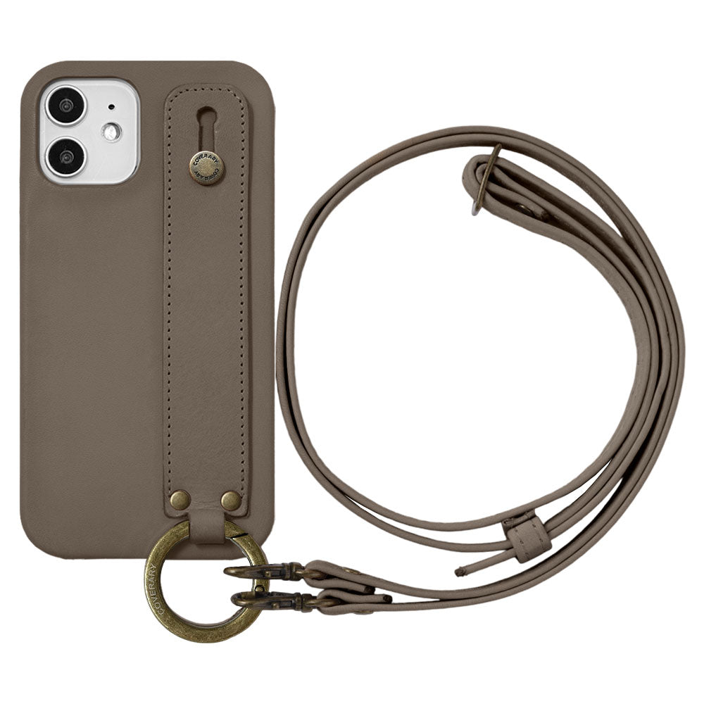 Genuine leather Tochigi leather hand belt &amp; shoulder strap attached back case AQUOS series