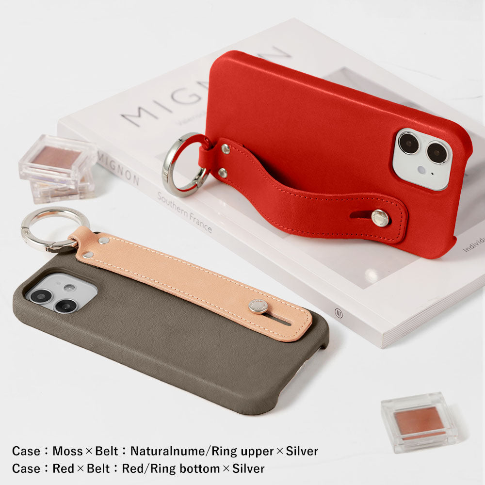 Self-designed hand belt back case genuine leather Tochigi leather