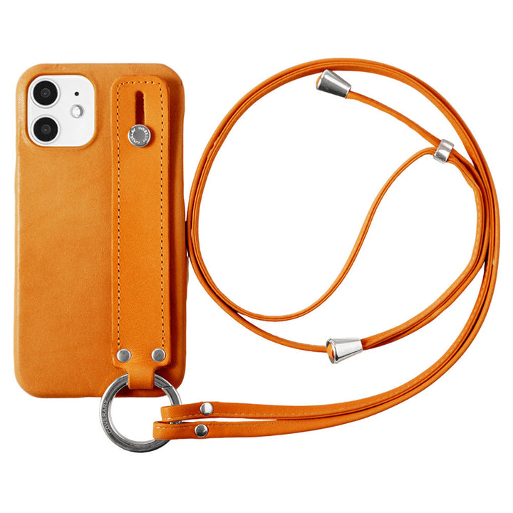 Genuine Leather Tochigi Leather Hand Belt & Ring Shoulder Strap Attached Back Case Xperia Series