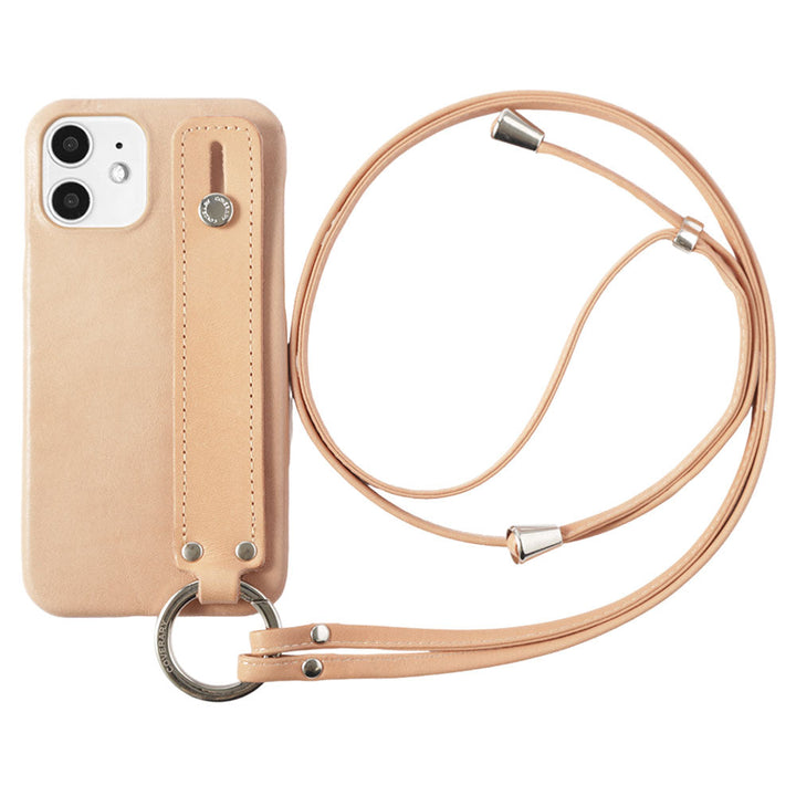 Genuine Leather Tochigi Leather Hand Belt & Ring Shoulder Strap Attached Back Case Xperia Series