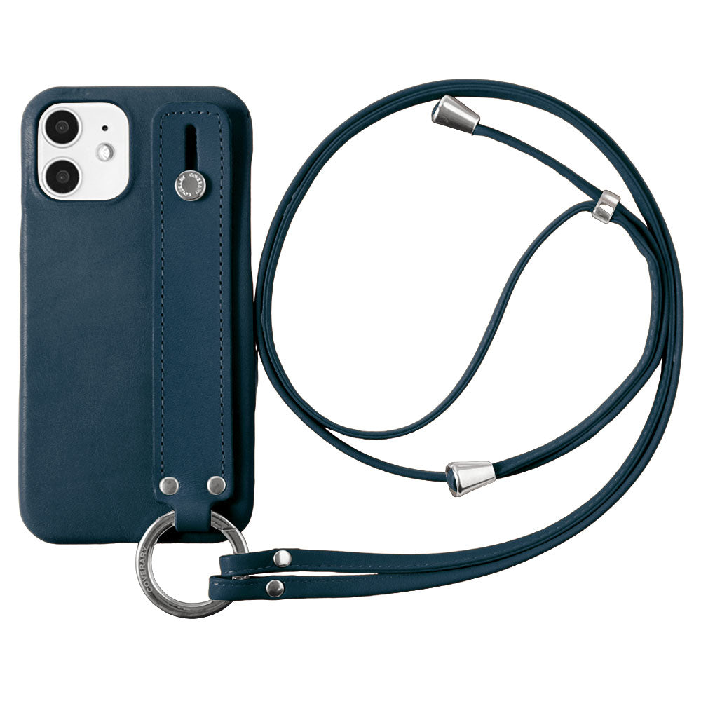 Étui arrière en cuir véritable en cuir Tochigi avec ceinture à main et sangle d'épaule à anneau pour la série Galaxy