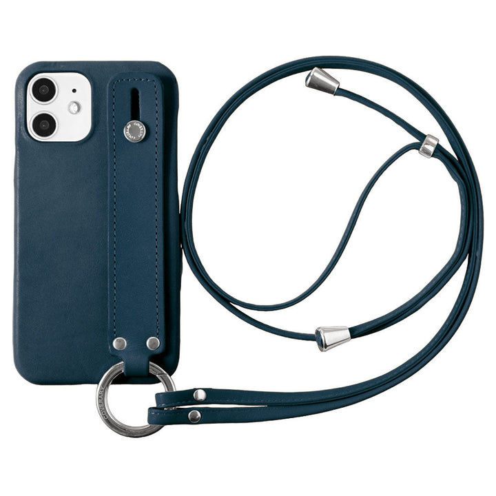 本革 栃木レザー ハンドベルト&リングショルダーストラップ付き 背面ケース iPhoneシリーズ