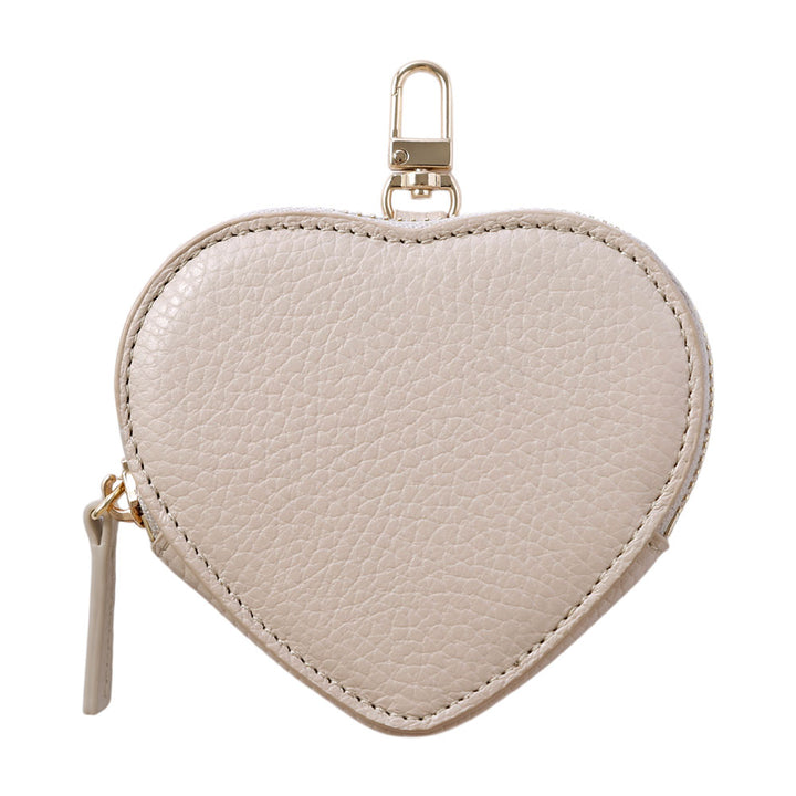 Pochette en cuir véritable italien à grain froissé en forme de cœur