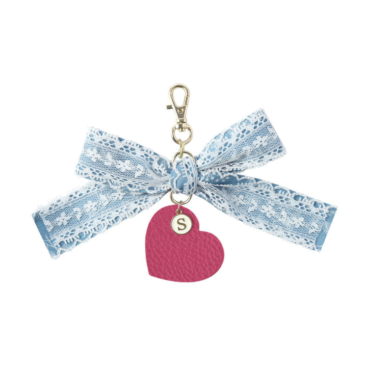 Accessoire cuir véritable cuir italien grainé cœur breloque talon