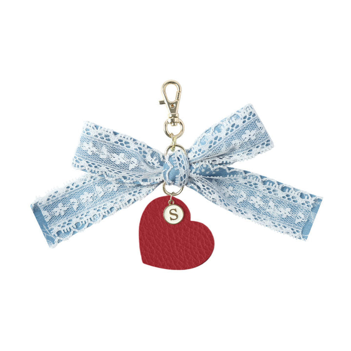 Accessoire cuir véritable cuir italien grainé cœur breloque talon