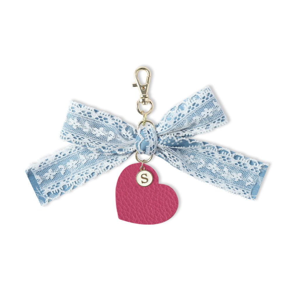 Accessoire cuir véritable cuir italien grainé cœur breloque talon