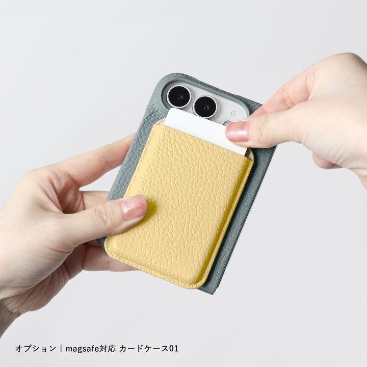 Genuine leather iPhone Duo case, MagSafe compatible, 32 colors, Italian shrink leather