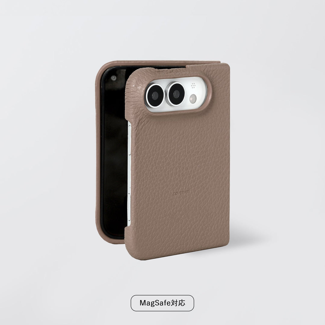 Genuine leather iPhone Duo case, MagSafe compatible, 32 colors, Italian shrink leather