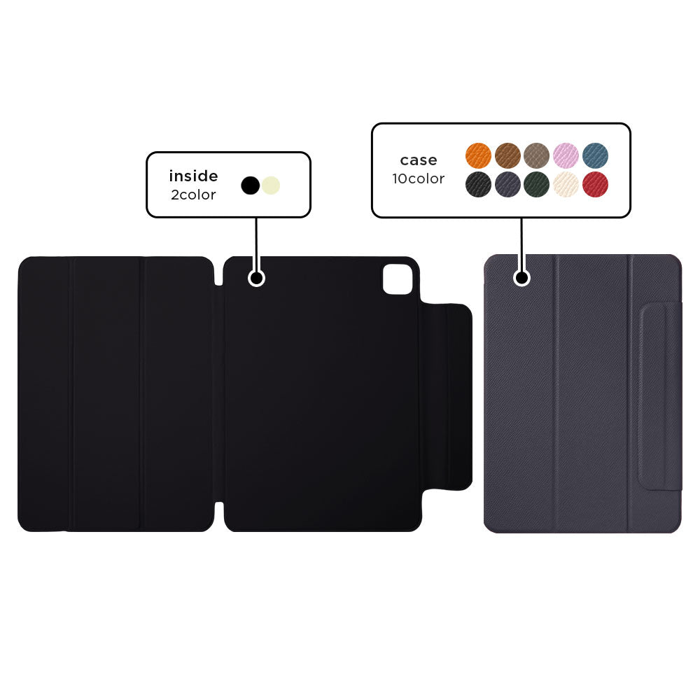 本革 フランス製レザー ヴォー・エプソン スタンド機能 iPadケース
