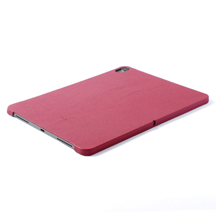 Étui iPad en cuir italien grainé bicolore 32 couleurs avec large sangle d&