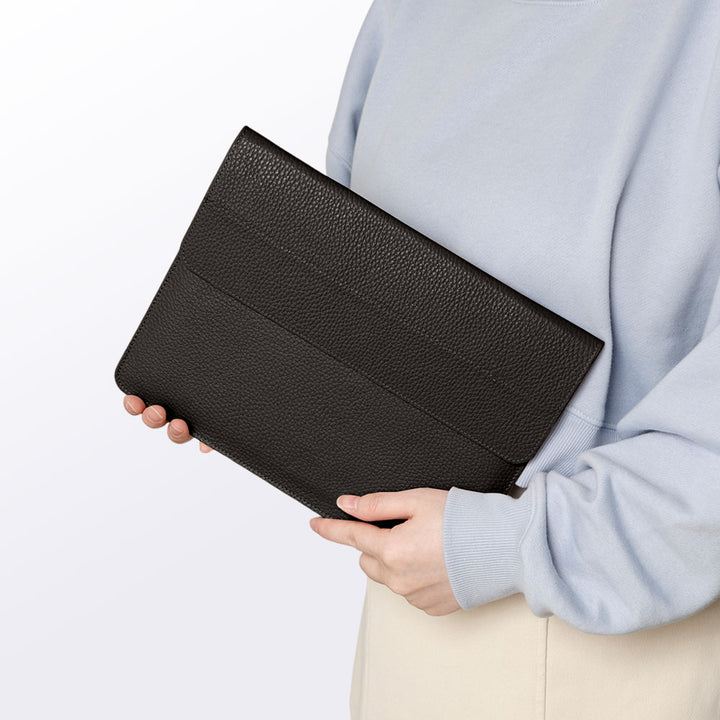 Étui pour iPad en cuir italien grainé véritable